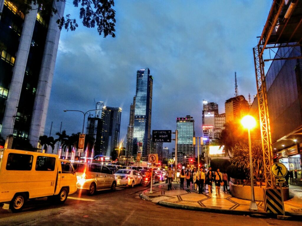Vroege avond Manila Filipijnen 