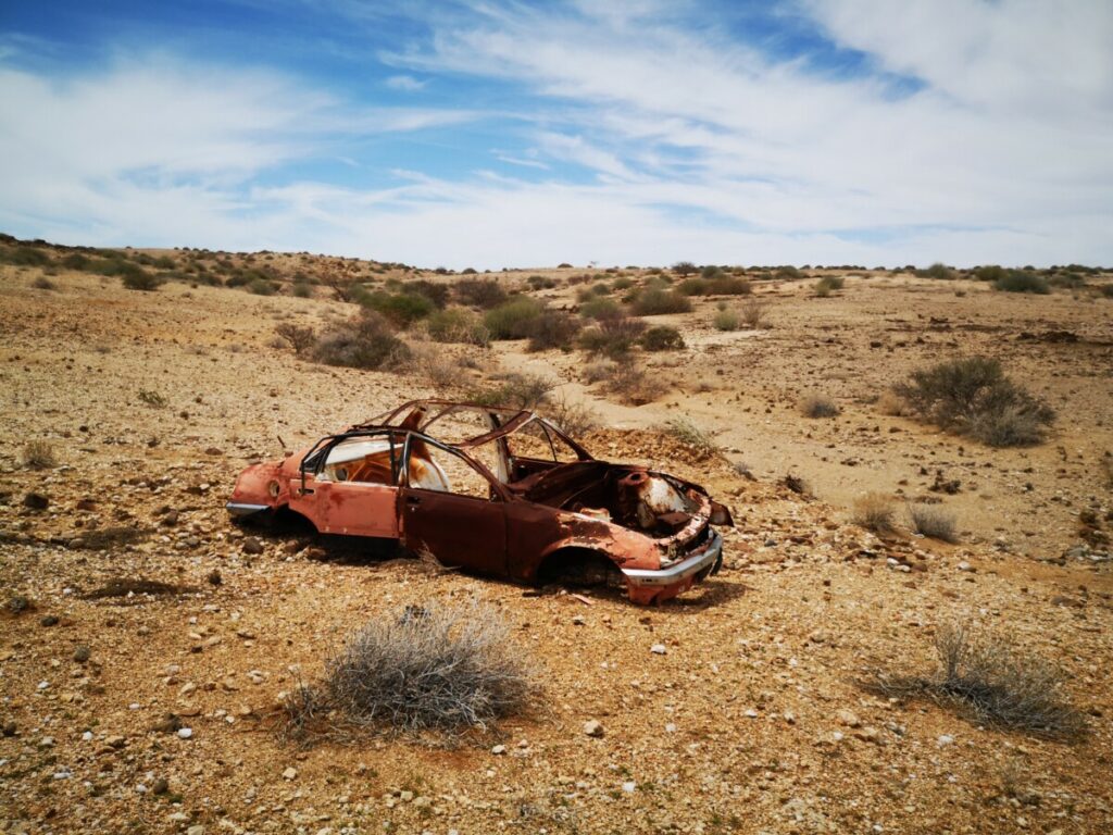 De schijnbaar never ending woestijn van Namibie De schijnbaar never ending woestijn van Namibie