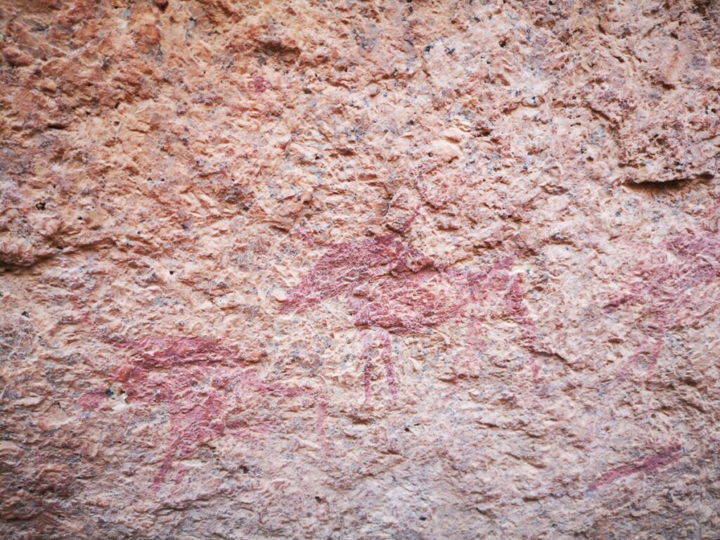 Muurschilderingen van de San bij Spitzkoppe Muurschilderingen van de San bij Spitzkoppe