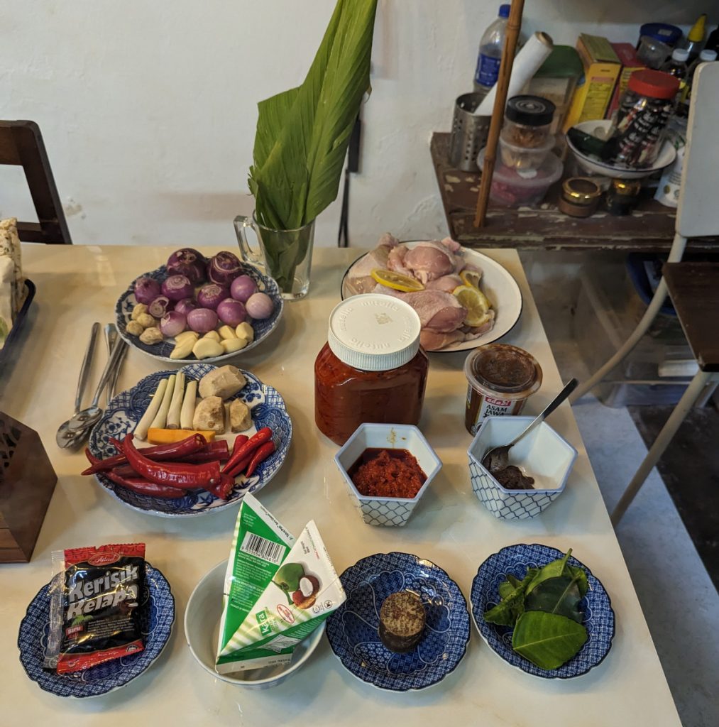 Chicken Rendang - Alle ingredienten. Cooking School Melaka Chicken Rendang - Alle ingredienten. Cooking School Melaka