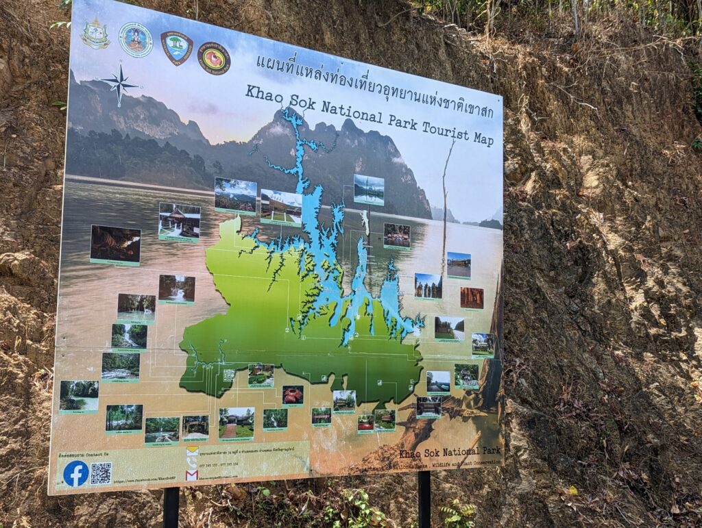 Map Khao Sok NP - omgeving in beeld van Khao Sok National Park Map Khao Sok NP - omgeving in beeld van Khao Sok National Park