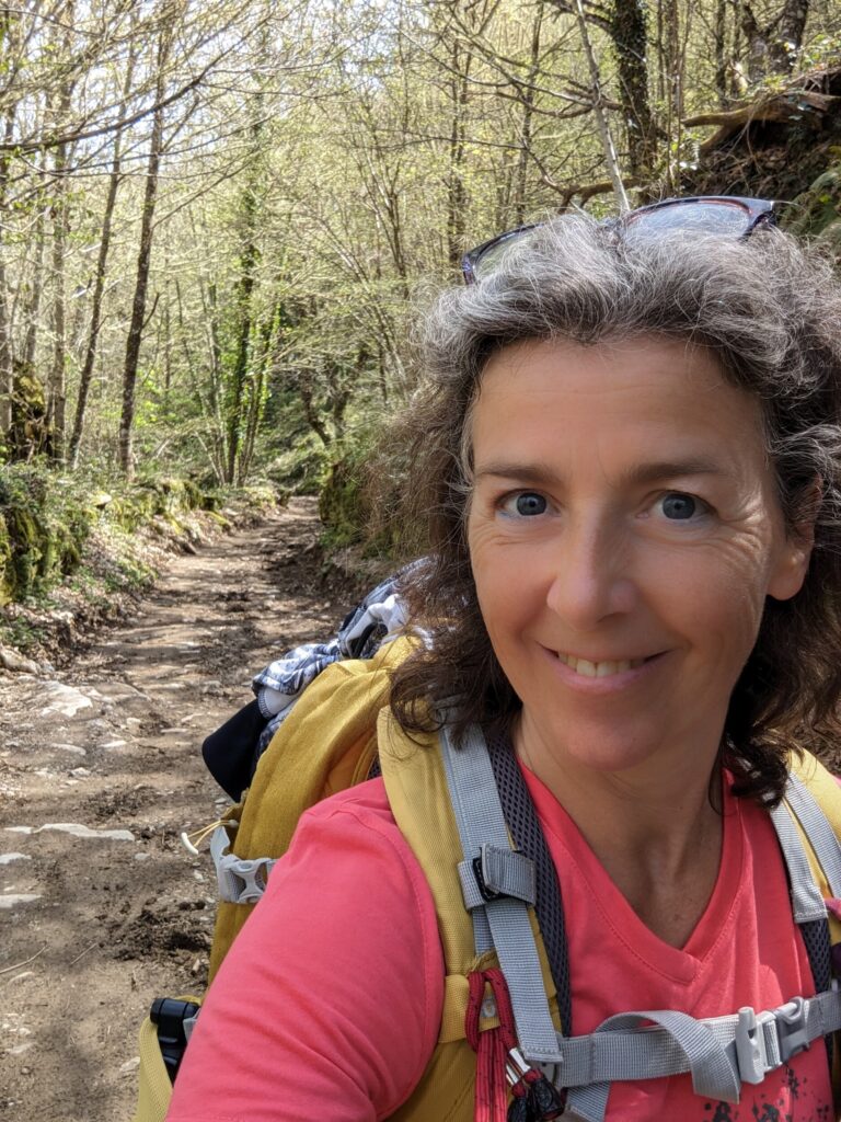 One happy pilgrim on the Camino Frances